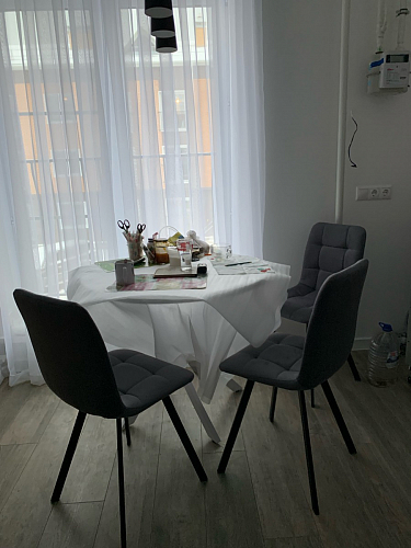 Стул на металлокаркасе Чилли синяя ткань / белый фото покупателя 1054