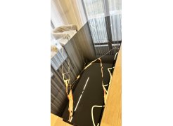 Стеклянный стол Денхольм 240(290)х100х75 белый мрамор / черный фото покупателя 7