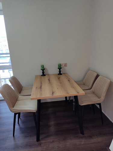 Стул на металлокаркасе Седа 360 К латте (velutto 08) / белый фото покупателя 40