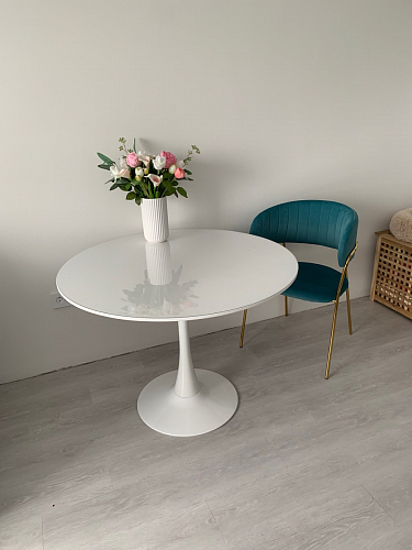 Стул на металлокаркасе Kamelia зеленый / золото фото покупателя 5