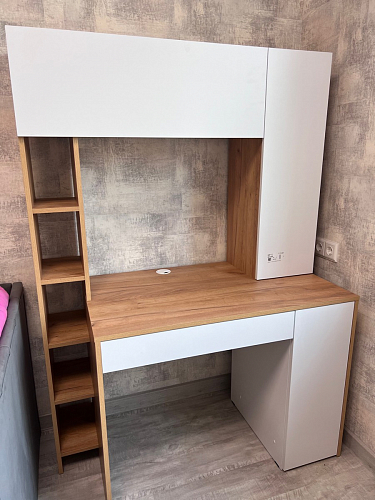 Письменный стол Комфорт 12.71 дуб золотой craft / белая аляска фото покупателя 64