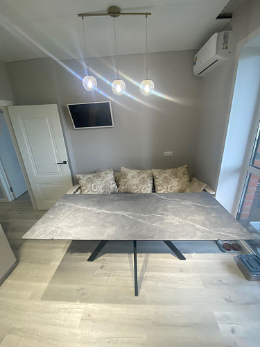 Керамический стол Вилли 140(200)х80 carmen light grey / черный фото покупателя 42