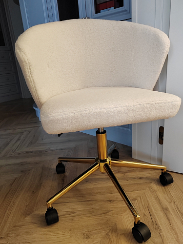 Компьютерное кресло Lika white teddy / black фото покупателя 4