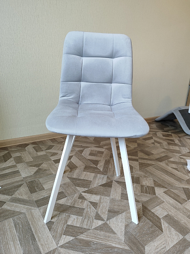 Стул на металлокаркасе Чилли К светло-серый велюр / черный каркас фото покупателя 443