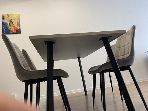 Стол Тринити Лофт 120 32 мм дуб галифакс табако / черный матовый фото покупателя 159