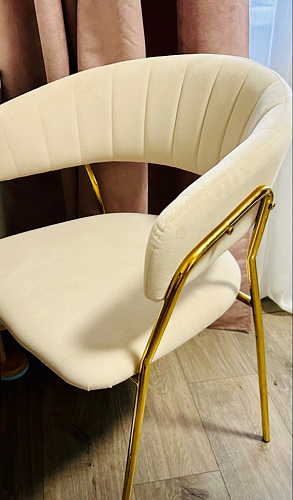 Стул на металлокаркасе Kamelia green / gold фото покупателя 38