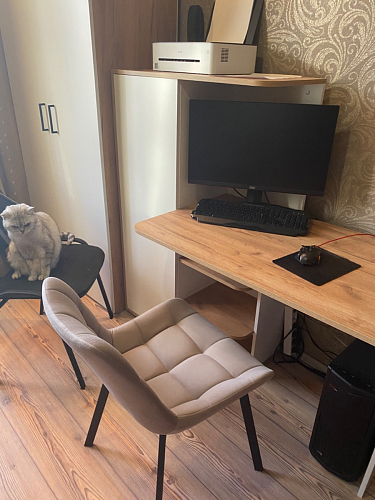 Стул на металлокаркасе Челси К крутящийся бирюзовый / черный фото покупателя 174