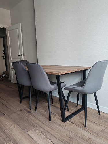 Стол Лота Лофт 140 25 мм черный матовый / бетон фото покупателя 442