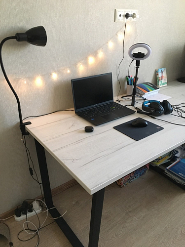 Стол Лота Лофт 140 25 мм черный матовый / бетон фото покупателя 226