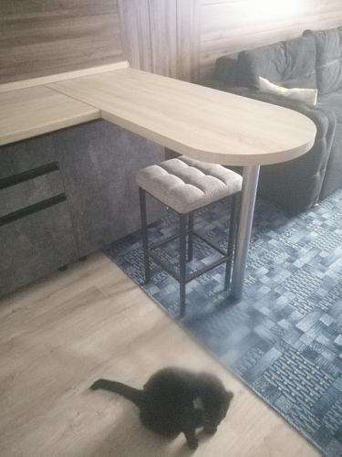 Барный стул Лофт ткань канди грей / черный матовый фото покупателя 253