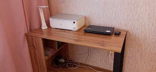 Письменный стол Битти Лофт 116х60х75 дуб делано светлый / белый матовый фото покупателя 82