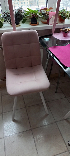 Стул на металлокаркасе Чилли синяя ткань / белый фото покупателя 343