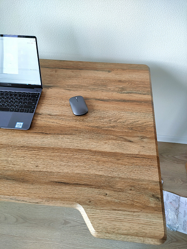 Компьютерный стол Маркос 140х80 голубой / черный фото покупателя 11