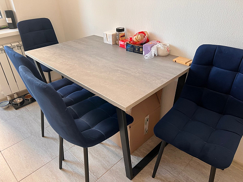 Стол Лота Лофт 140 25 мм черный матовый / бетон фото покупателя 208