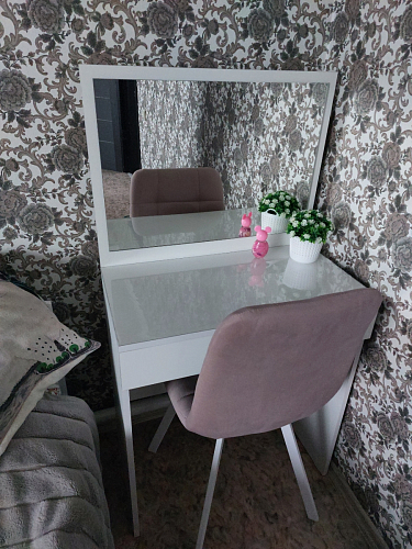 Стул на металлокаркасе Чилли синяя ткань / белый фото покупателя 1279