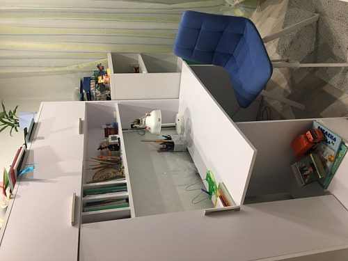 Стул на металлокаркасе Чилли синяя ткань / белый фото покупателя 865