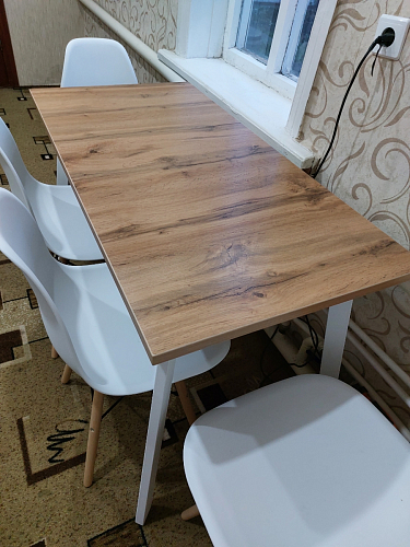 Стол Тринити Лофт 120 32 мм дуб галифакс табако / черный матовый фото покупателя 141