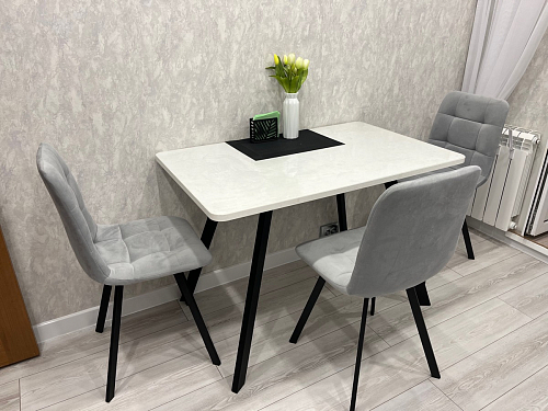 Стул на металлокаркасе Чилли К темно-серый (velutto 32) / черный фото покупателя 147