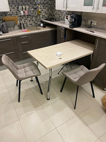 Стул на металлокаркасе Челси бежевый / черный фото покупателя 26