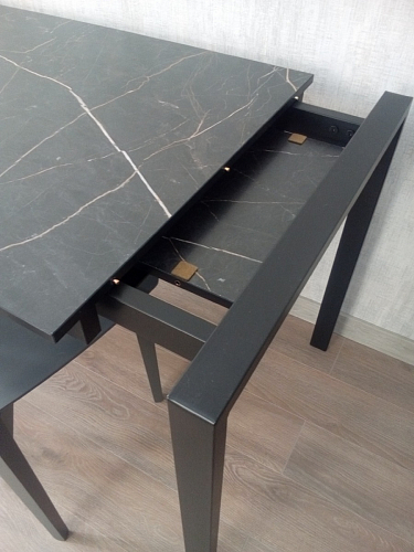 Стол Центавр 120(160)х70х75 файерстоун / черный матовый фото покупателя 63