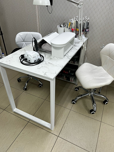 Письменный стол Битти Лофт 116х60х75 дуб вотан / белый матовый фото покупателя 16