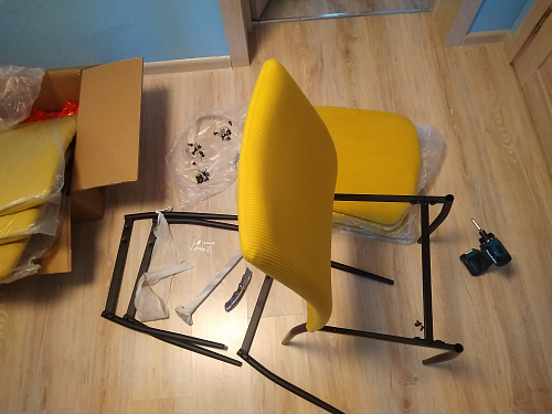 Стул на металлокаркасе Tod light blue / orange / black фото покупателя 41