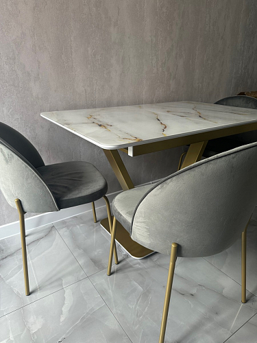 Стол на тумбе Бугун белый / золото фото покупателя 12