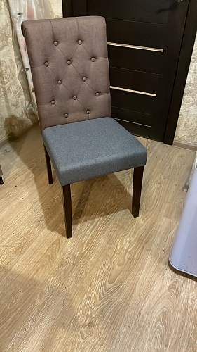 Деревянный стул Amelia 01 dark walnut / fabric cream фото покупателя 2