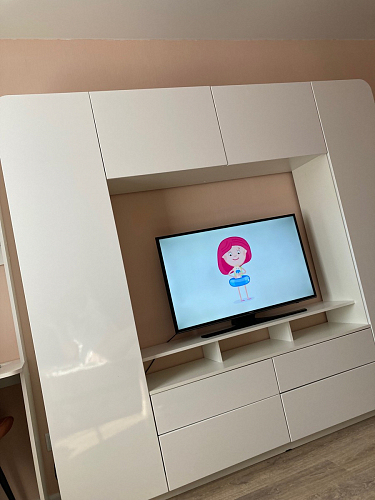 Готовая гостиная Румба белый / белый глянец  - Уцененный экземпляр фото покупателя 27