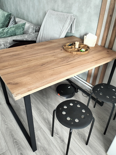 Деревянный стол Лота Лофт 120х75 белый матовый / дуб крафт золотой фото покупателя 988