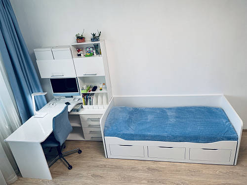 Компьютерный стол КСТ-14.1Л левый дуб сонома / белый фото покупателя 8