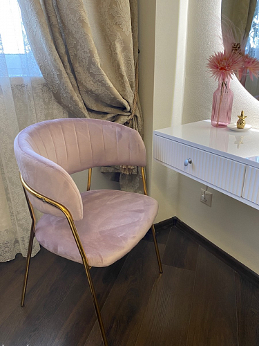 Стул на металлокаркасе Kamelia светло-фиолетовый / золотой фото покупателя 8