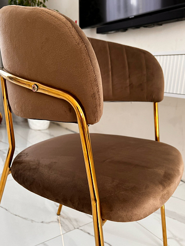 Стул на металлокаркасе Kamelia green / gold фото покупателя 47