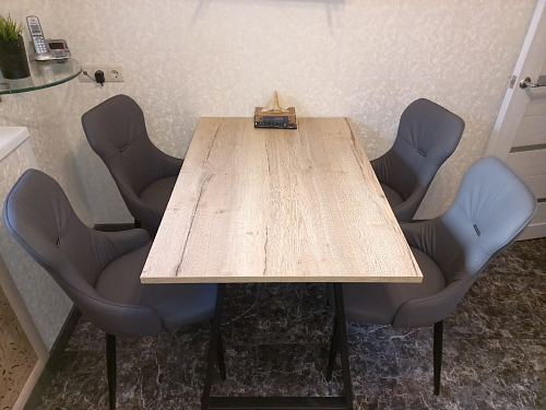 Стул на металлокаркасе Neli beige / black фото покупателя 5