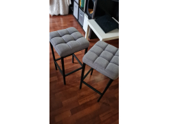 Барный стул Лофт кожзам темно-серый / черный матовый фото покупателя 108