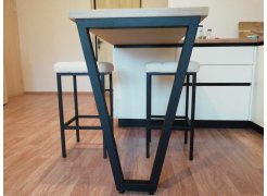 Барный стул Лофт кожзам темно-серый / черный матовый фото покупателя 198