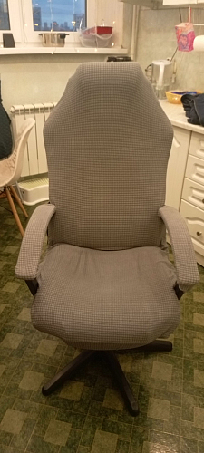 Компьютерное кресло Driver/Драйвер кожзам черный / ткань синий фото покупателя 131