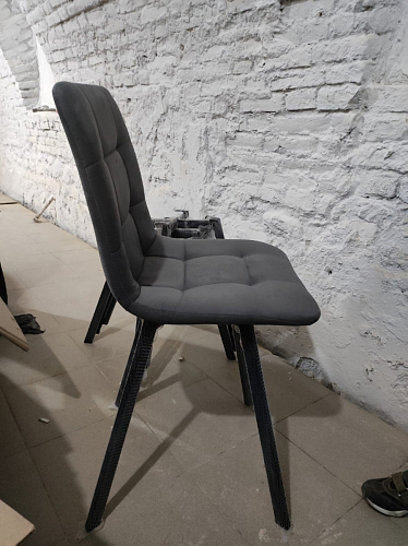 Стул на металлокаркасе Чилли К темно-серый (velutto 32) / черный фото покупателя 246