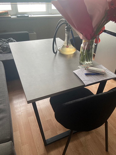 Стол Лота Лофт 120 32 мм бетон / черный матовый фото покупателя 439