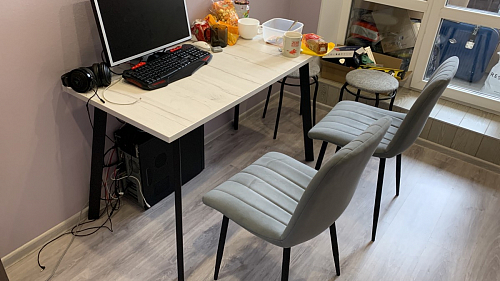 Стол Тринити Лофт 120 25 мм черный матовый / дуб делано темный фото покупателя 174