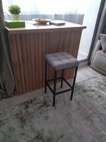 Барный стул Лофт ткань канди грей / черный матовый фото покупателя 91