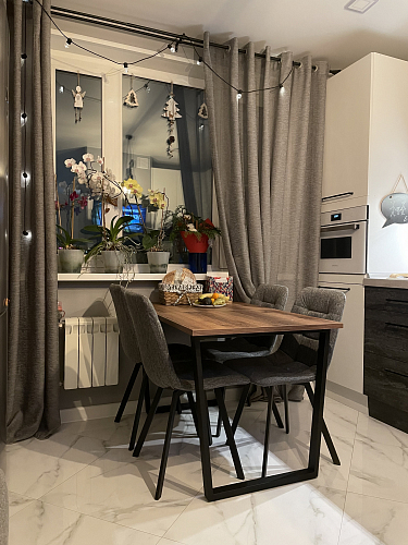 Деревянный стол Лота Лофт 140х80 черный матовый / бетон светлый фото покупателя 999