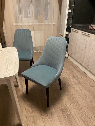 Стул на металлокаркасе Kora light blue / white фото покупателя 13