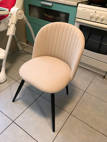 Стул на металлокаркасе Gabi 1 light purple / black / gold фото покупателя 86