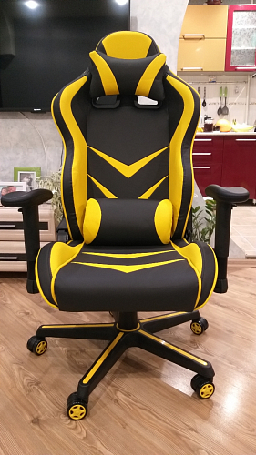 Компьютерное кресло Racer черное / голубое фото покупателя 100