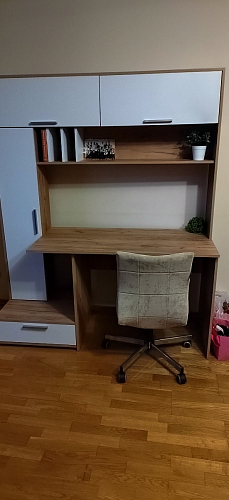 Письменный стол Лайт 03.243 дуб золотой (craft) / белый премиум фото покупателя 119