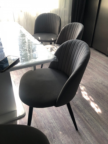 Стул на металлокаркасе Gabi dark beige / black / silver фото покупателя 622