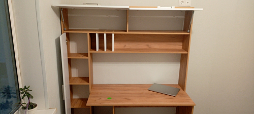 Письменный стол Лайт 03.243 дуб золотой (craft) / белый премиум фото покупателя 155