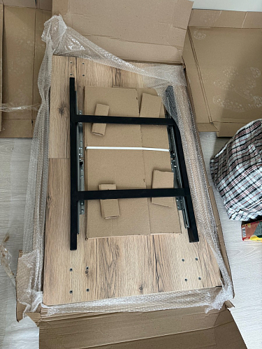 Деревянный стол Лота Лофт 120x75 дуб крафт табачный / черный матовый фото покупателя 471