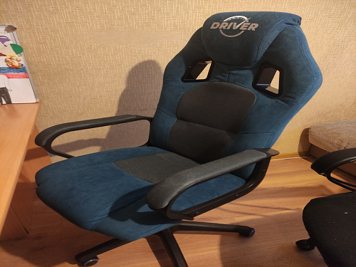 Компьютерное кресло Driver/Драйвер кожзам черный / ткань черный фото покупателя 107